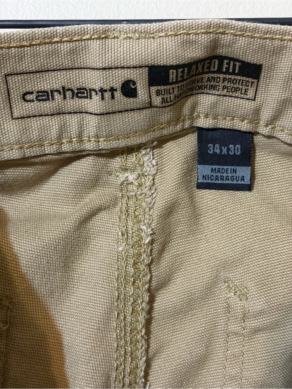 Carhartt Men’s Khaki/Tan Straight Chino Pants 34X30